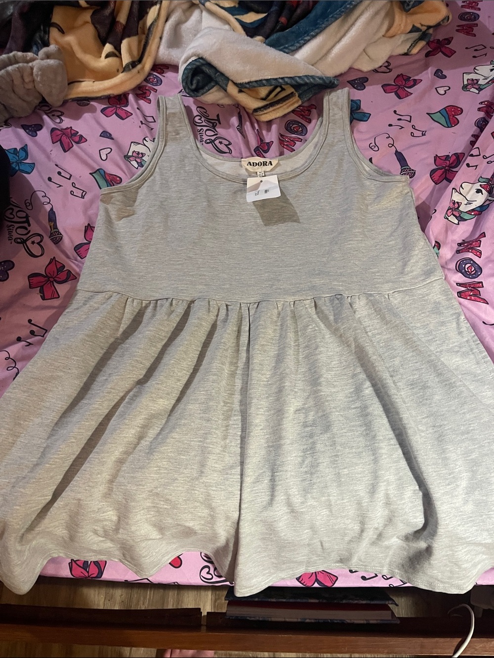 ADORA Light Gray Sleeveless Babydoll romper